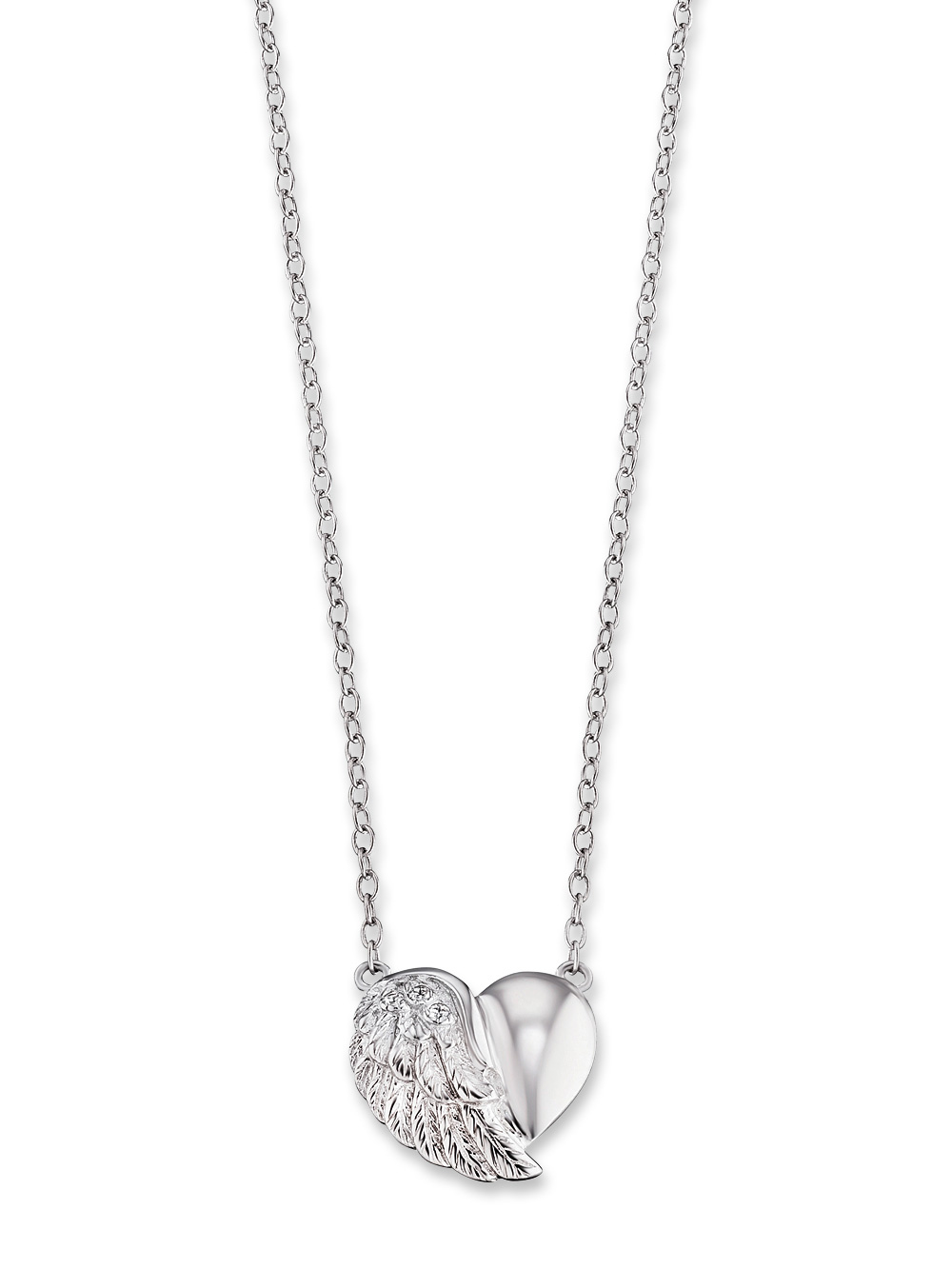 4260463194647 - Kette mit Anhänger ENGELSRUFER Little magic KETTE HERZFLÜGEL SILBER ERN-LILHEARTWING-S Halsketten Gr Silber 925 (Sterlingsilber) Länge 44 cm silberfarben Damen Ketten mit Anhänger Zirkonia (synth)