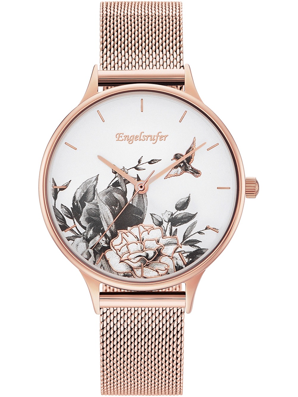 4260562164039 - Quarzuhr ENGELSRUFER Blume weiß   rosé ERWA-FLOWER1-MR-MR Armbanduhren rosegold (roségoldfarben) Damen Quarzuhren