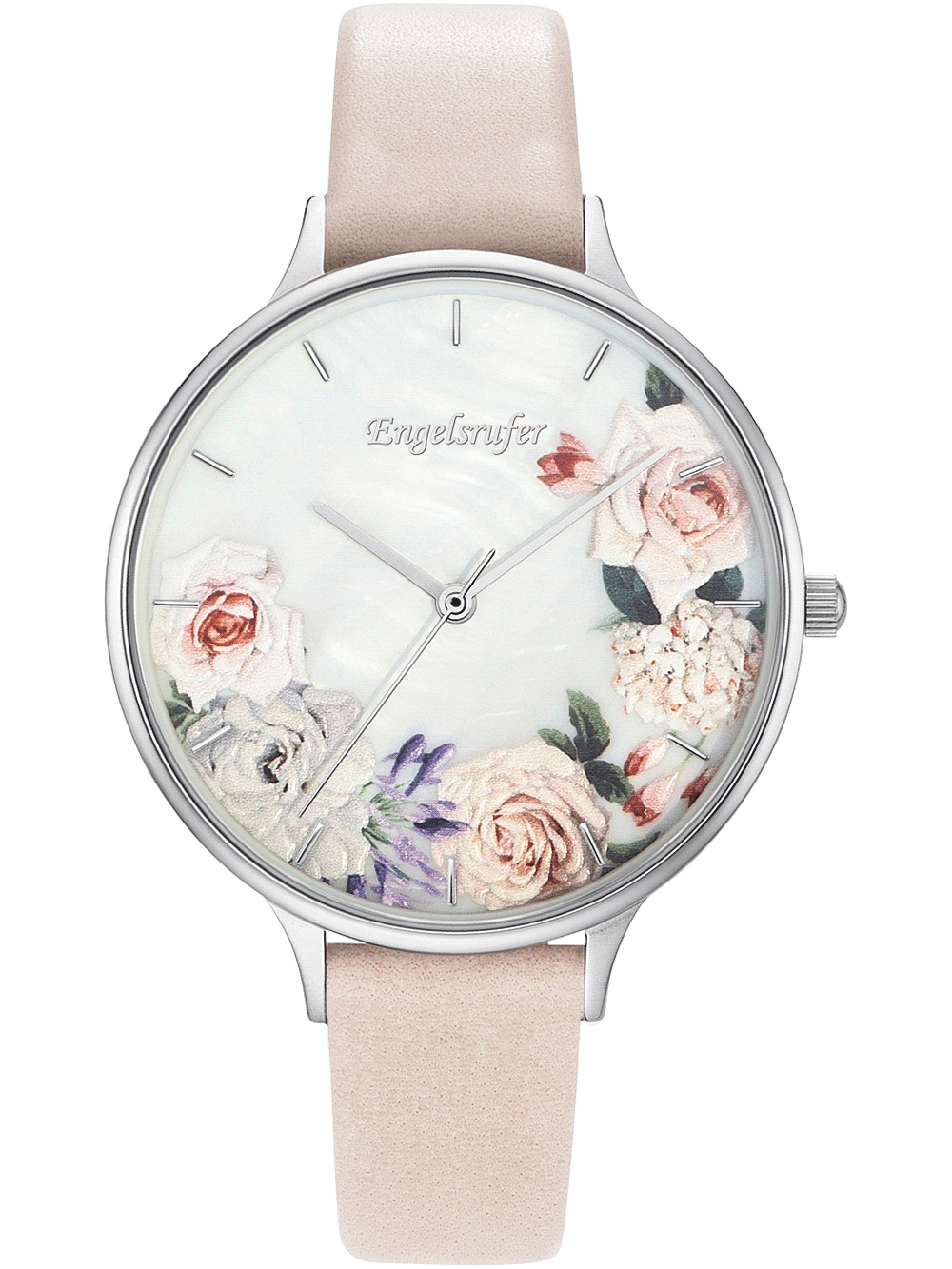 4260562164084 - Quarzuhr ENGELSRUFER Blume Perlmutt ERWA-FLOWER2-LBE1-LS Armbanduhren beige Damen Quarzuhren