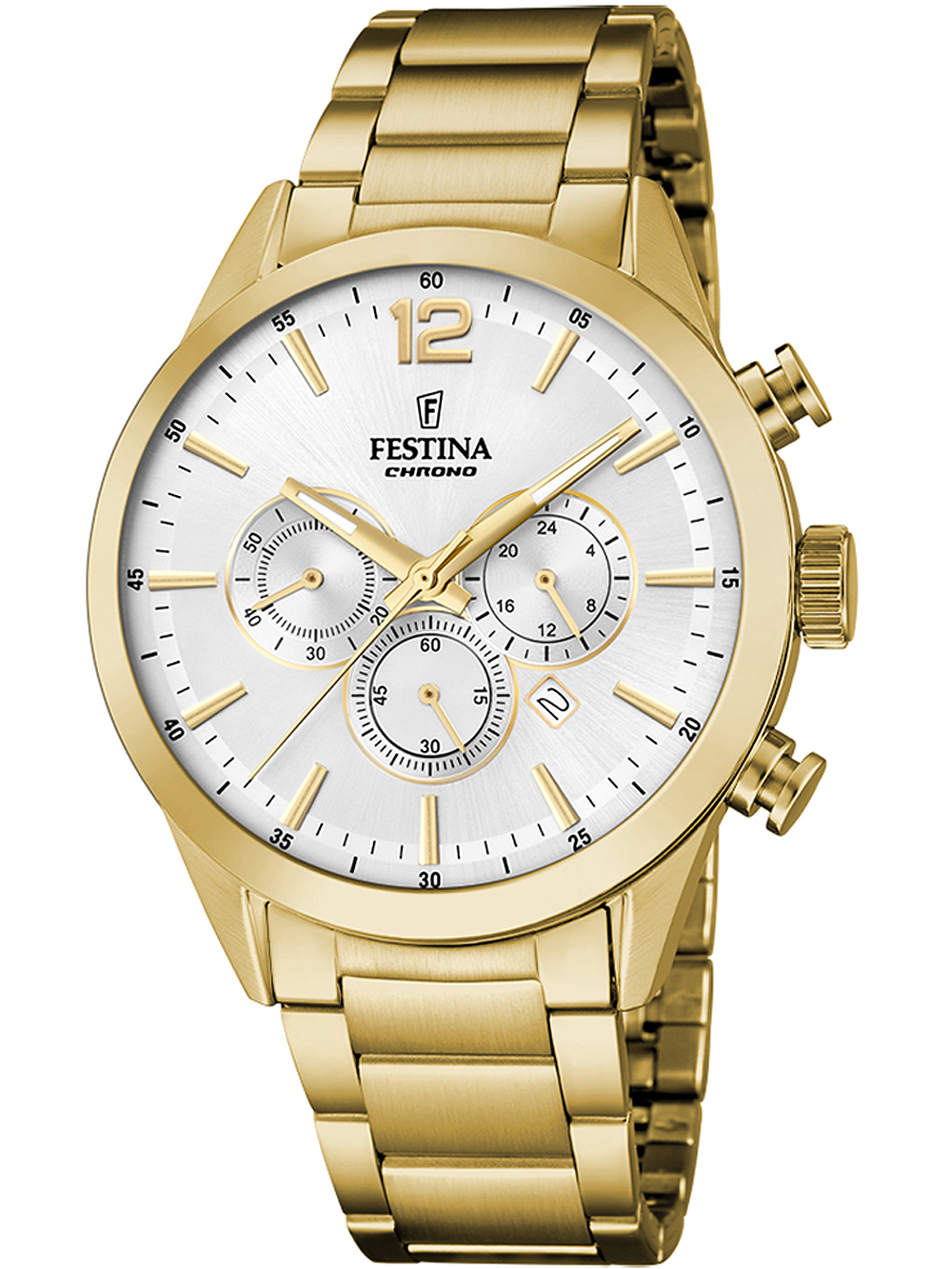 8430622792793 - Chronograph FESTINA Timeless Chronograph F20633 1 Armbanduhren goldfarben Herren Quarzuhren Armbanduhr Quarzuhr Herrenuhr Stoppfunktion