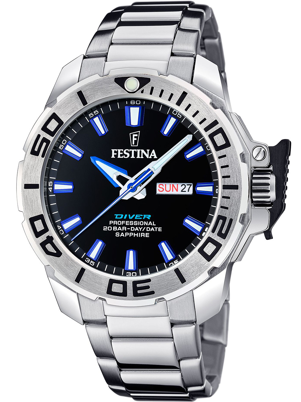 8430622805998 - Quarzuhr FESTINA Diver Collection F20665 3 Armbanduhren silberfarben Herren Quarzuhren Armbanduhr Herrenuhr Taucheruhr Edelstahlarmband Geschenkidee