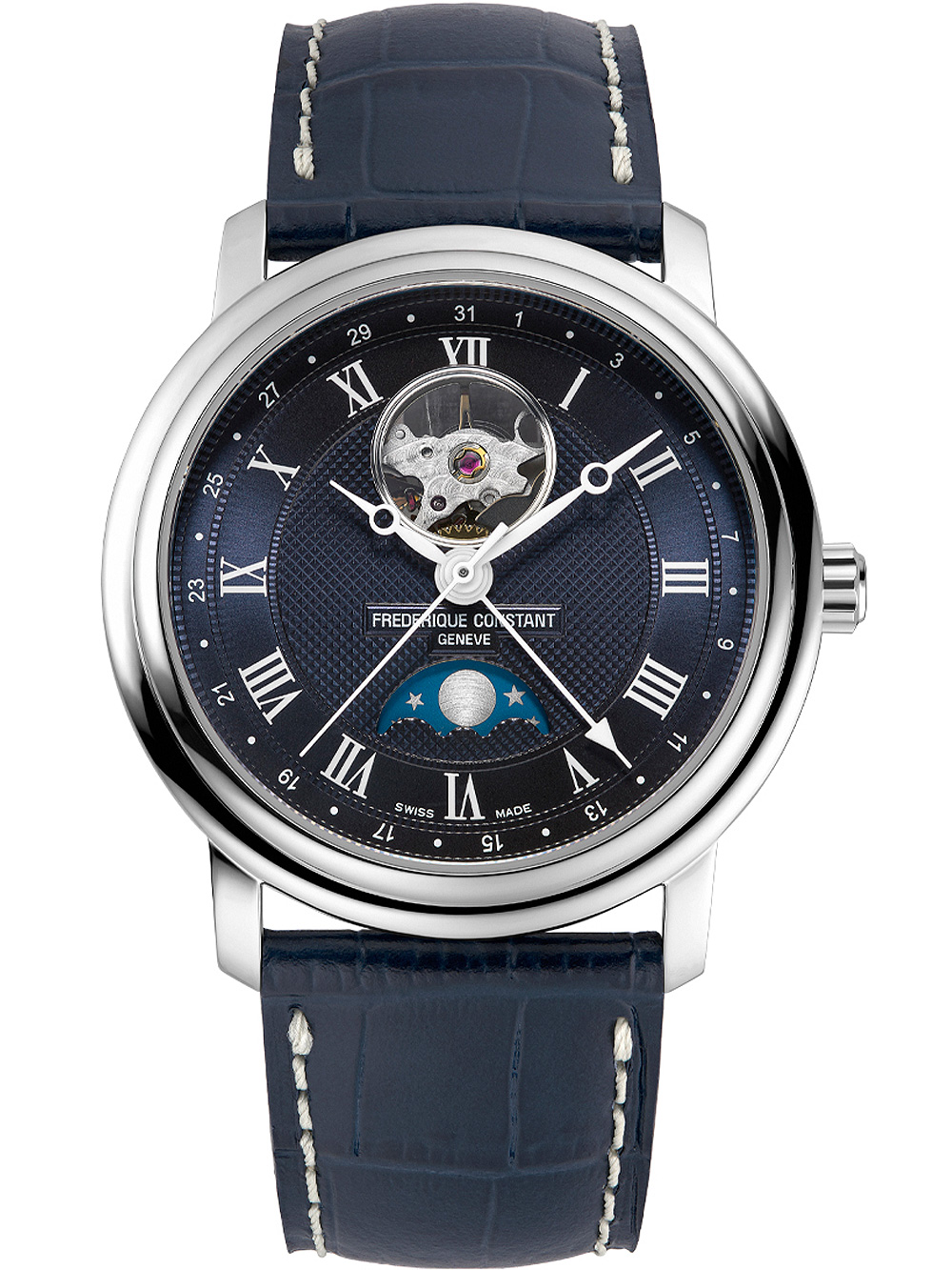 7630428464462 - Frederique Constant Geneve Classics Heartbeat Moonphase Date FC-335MCNW4P26 Herren Automatikuhr Mondphase