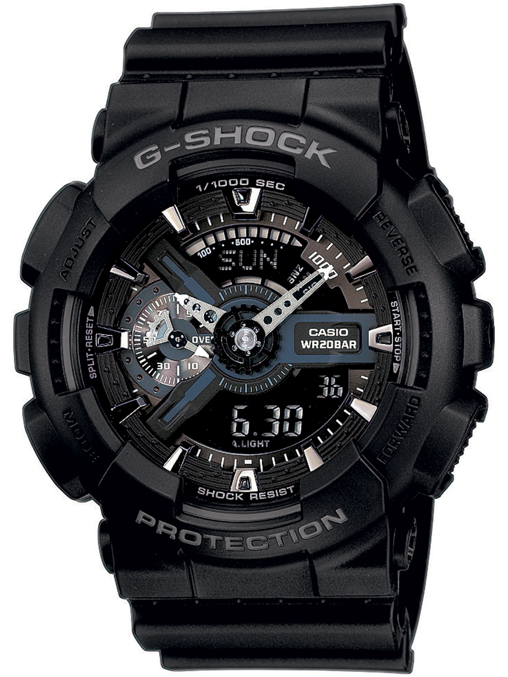 4971850935582 - Chronograph CASIO G-SHOCK GA-110-1BER Armbanduhren schwarz Herren Quarzuhren Quarzuhr Armbanduhr Herrenuhr digital bis 20 bar wasserdicht