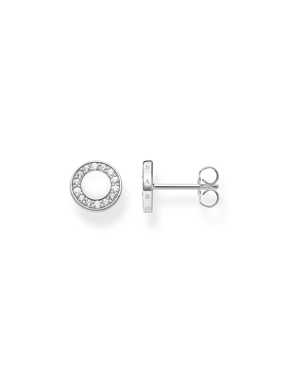 4051245454109 - Paar Ohrstecker THOMAS SABO Kreis mit weißen Steinen silber H2061-051-14 Ohrringe Gr Silber 925 (Sterlingsilber) bunt (silberfarben weiß kristallweiß) Damen Ohrstecker mit Zirkonia (synth)