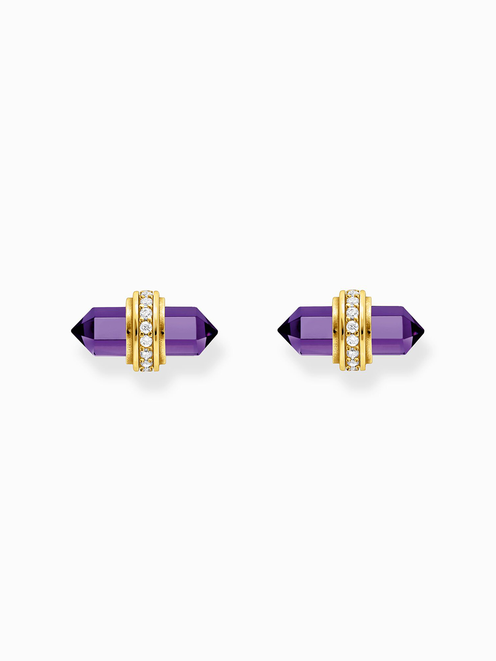 Thomas Sabo H2281-414-13 Goldene Ohrstecker mit violettem Onyx Damen