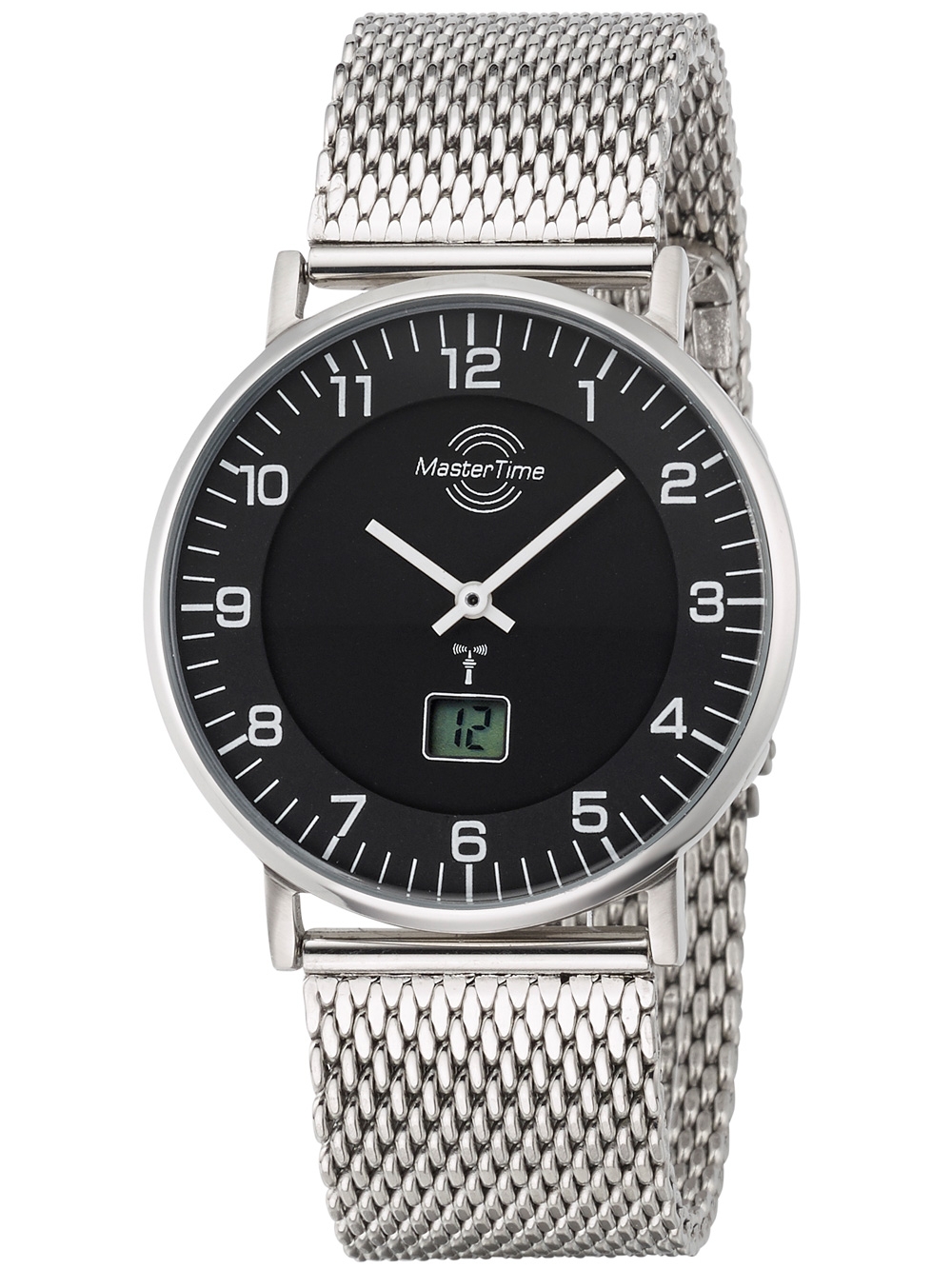 4260411158073 - Funkuhr MTGS-10557-22M Armbanduhren schwarz (silberfarben) Herren Quarzuhren Armbanduhr Quarzuhr Herrenuhr Datum Langzeitbatterie