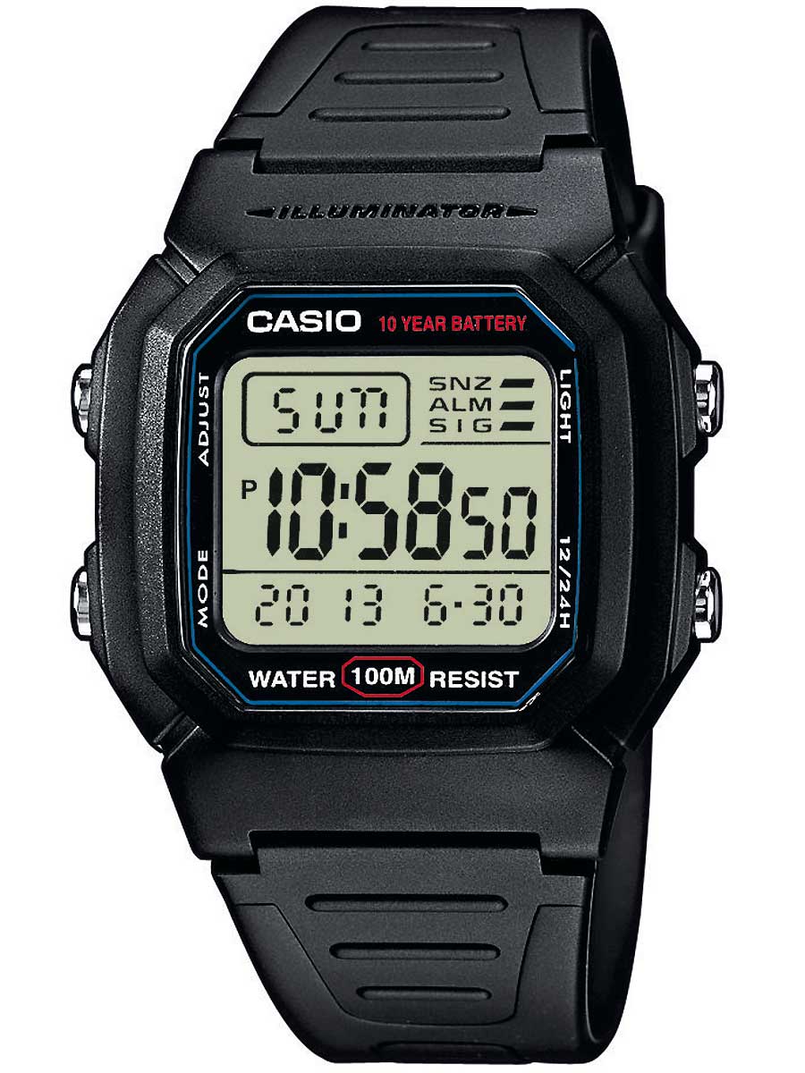 CASIO W-800H-1AVES Collection Herrenuhr 37mm 10ATM