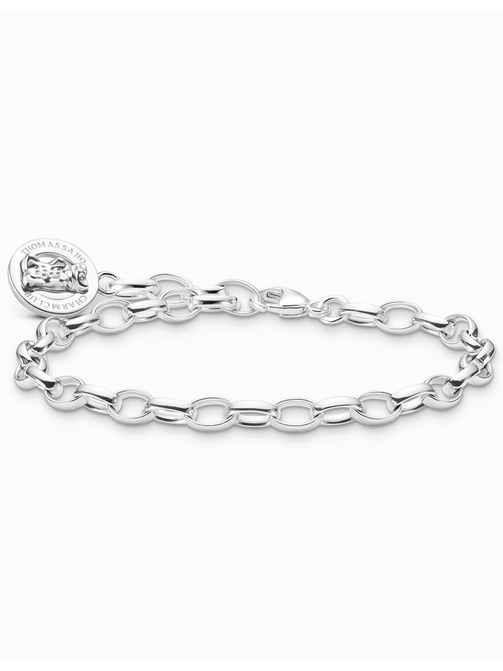 Thomas Sabo X0291-001-21-L17 Silbernes Charm-Armband m. Goldbären Logo-Ring