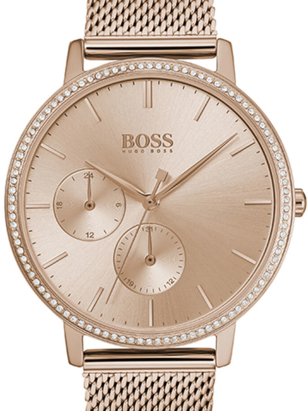 boss damenuhr rosegold